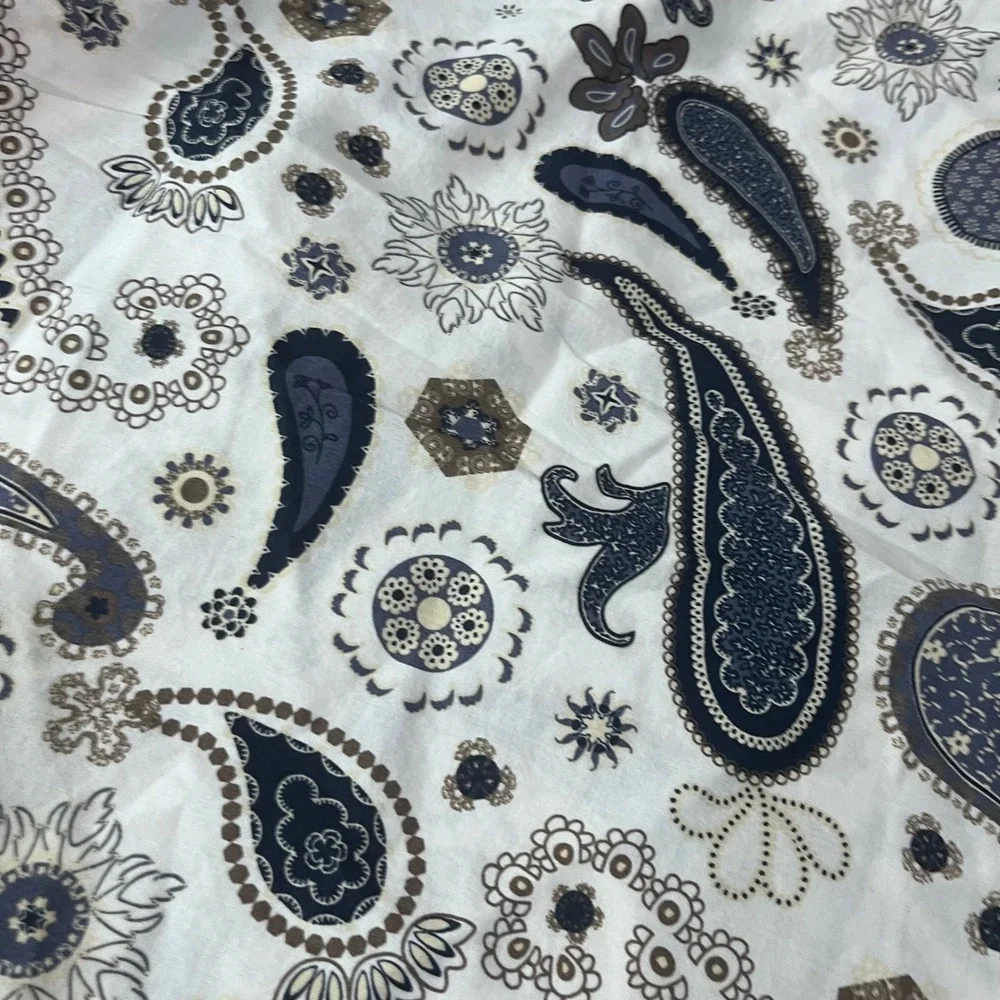 Vtg IKEA SÖTBLOMSTER Twin Duvet Cover Blue Brown Paisley Boho 1999 19489